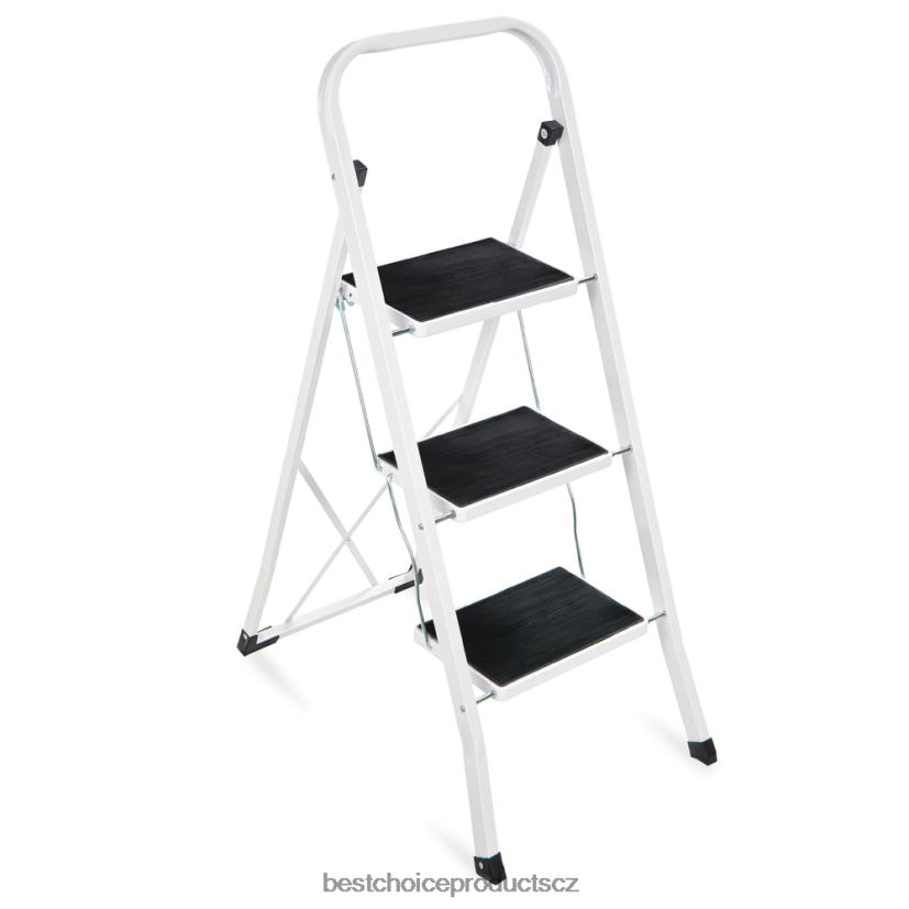 Best Choice Products 3-stupňový přenosný skládací žebřík s protiskluzovými nožičkami, kapacita 330 lb doplněk bílý FF22861240 Best Choice Products 3-stupňový přenosný skládací žebřík s protiskluzovými nožičkami, kapacita 330 lb doplněk bílý FF22861240