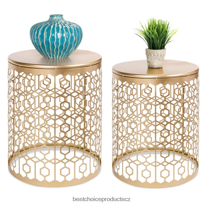 Best Choice Products sada 2 dekorativních nočních stolků s kulatým bočním akcentem s designem hnízdění doplněk bílý FF22861245 Best Choice Products sada 2 dekorativních nočních stolků s kulatým bočním akcentem s designem hnízdění doplněk bílý FF22861245
