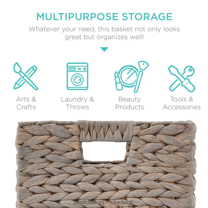 Best Choice Products sada 5 skládacích hyacintových úložných košů s vložkami doplněk šedá FF22861238 Best Choice Products sada 5 skládacích hyacintových úložných košů s vložkami doplněk šedá FF22861238