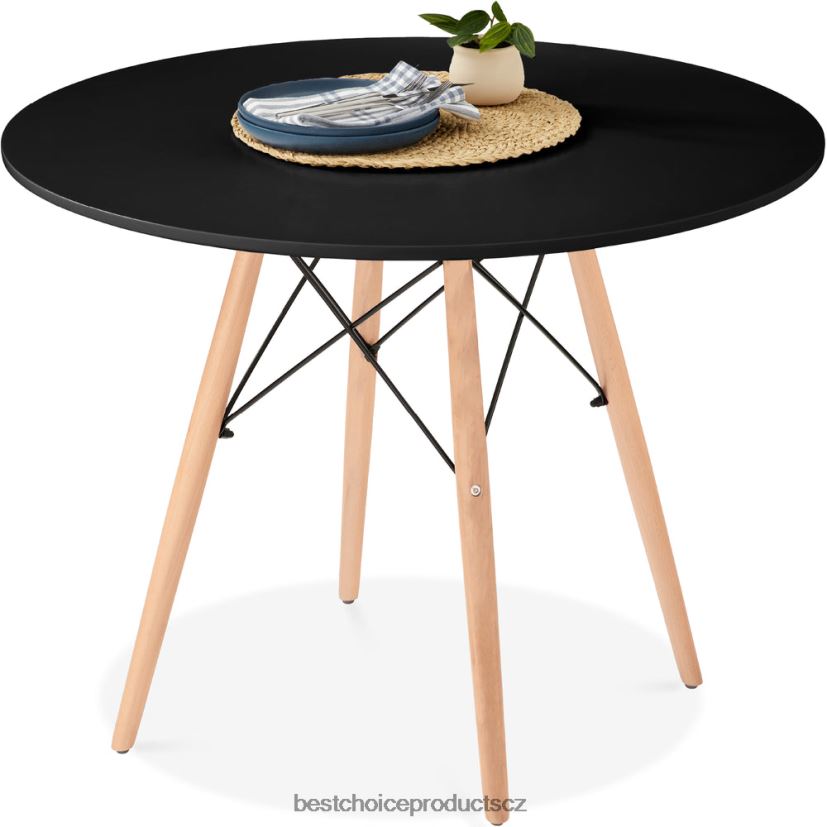 Best Choice Products kulatý moderní jídelní stůl z poloviny století s nohami z bukového dřeva - 35,5 palce doplněk Černá FF2286662 Best Choice Products kulatý moderní jídelní stůl z poloviny století s nohami z bukového dřeva - 35,5 palce doplněk Černá FF2286662
